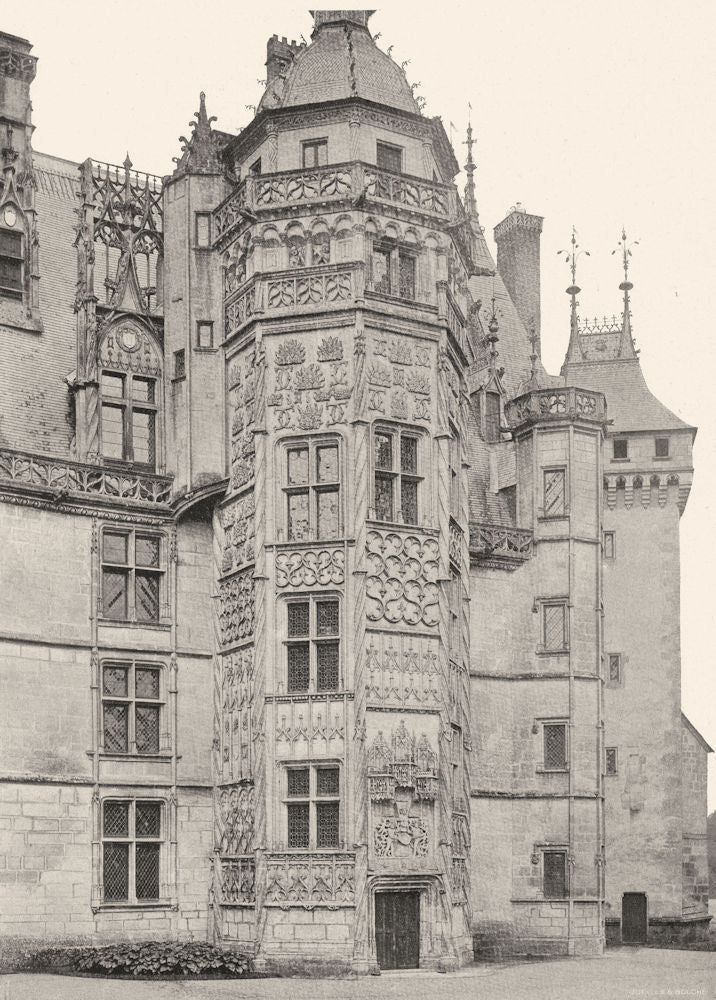 CHER. Meillant- Tourelle du château 1905 old antique vintage print picture